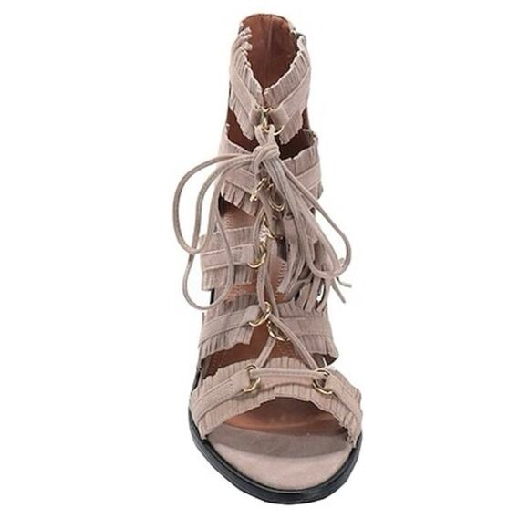 BCBGMAXAZRIA Gladiator Sandals Lace Up Tassel Suede Heels US 6.5 / Euro 36.5 New - Picture 4 of 14